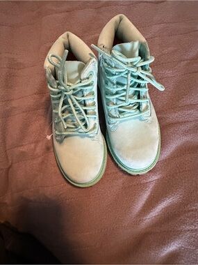 Timberland Kids Mint Green Lace-Up Boots